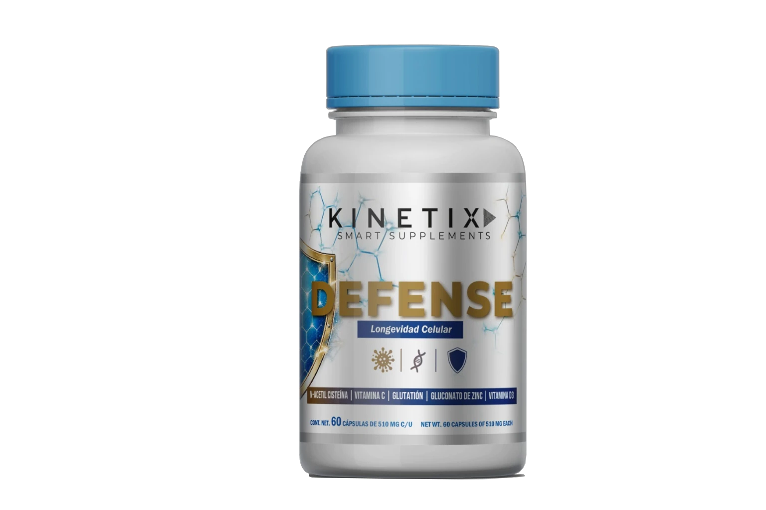 DEFENSE · CELLULAR LONGEVITY · 60 CAPSULES 510 MG |  Resiliencia Celular y Longevidad