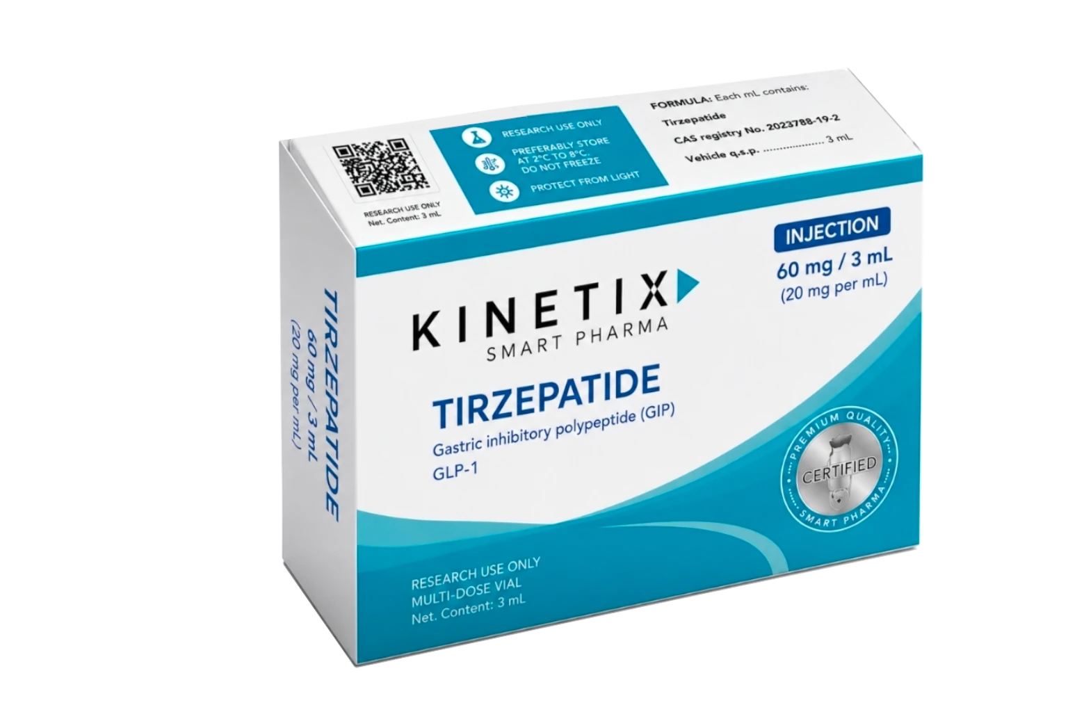 TIRZEPATIDA · 60 MG/3 ML (20 MG/ML) · VIAL MULTIDOSIS - Agonista Dual GIP/GLP-1