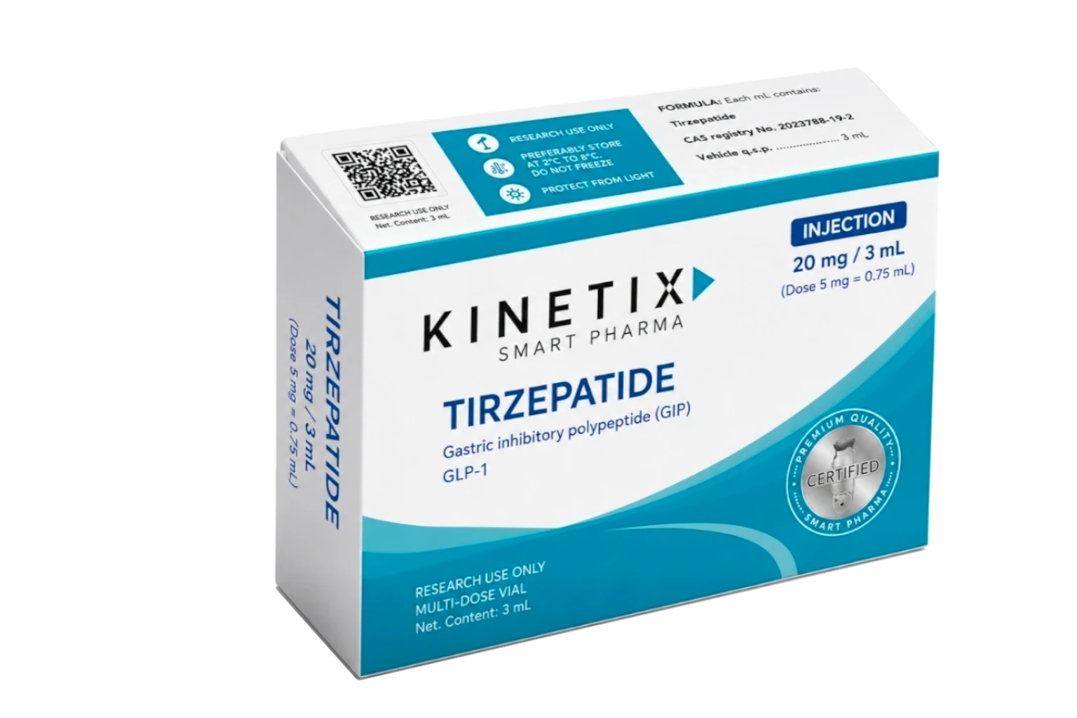 TIRZEPATIDA · 20 MG/3 ML · GIP/GLP-1, Reducción de peso, control glucémico y marcadores metabólicos